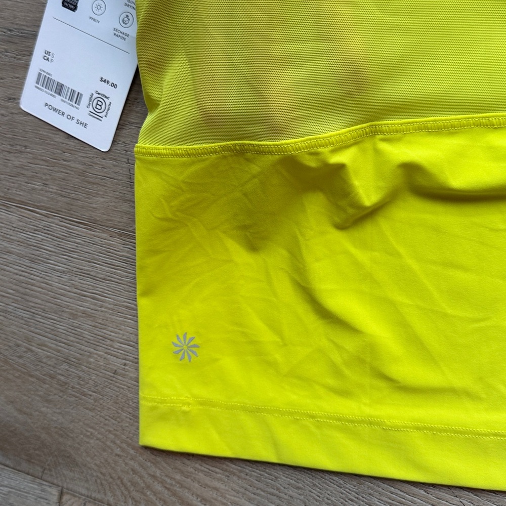 NWT Athleta 'Ultimate Muscle' Crop Mesh Tank Top 'Dark Fiber Optic' (Small) $49 - Picture 6 of 13